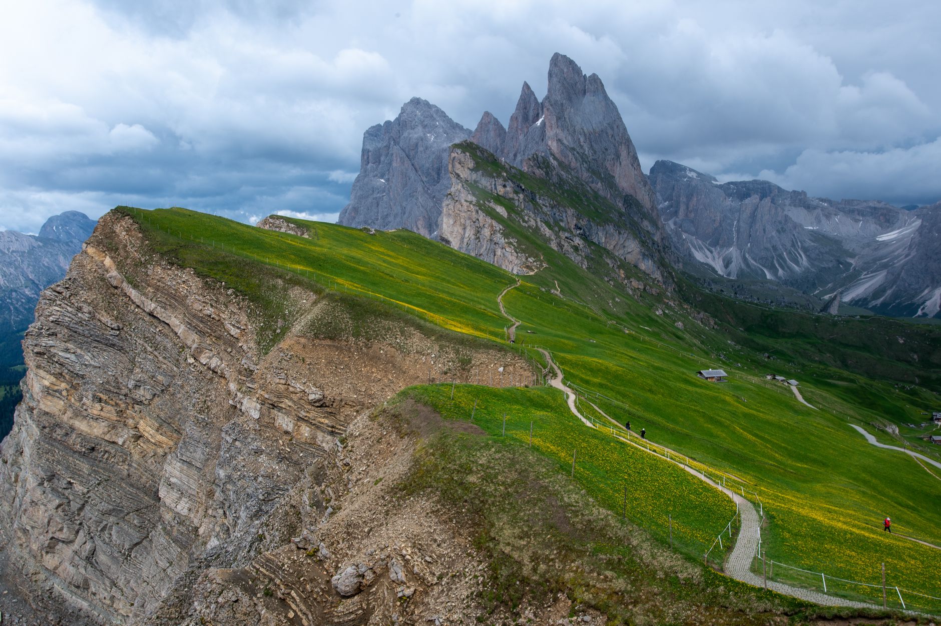 Dolomite mountain trail alpine walk